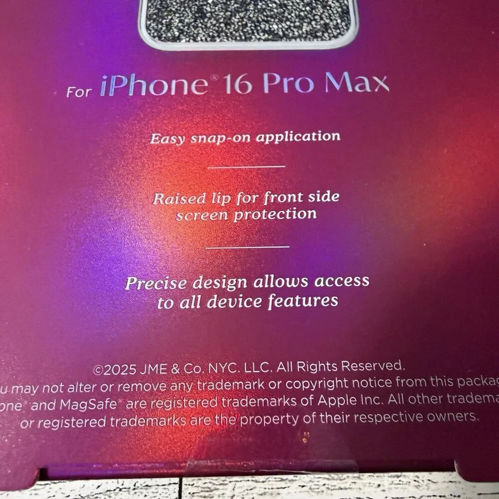 Pink Sky Phone Case Sparkle Glitter Crystals iPhone 16 Pro Max Kaleidoscope New